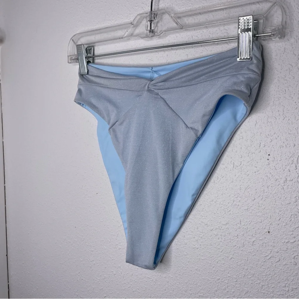 New L*Space Nancy Lee Bitsy Swim Bottoms in Shimmery Light Blue size M